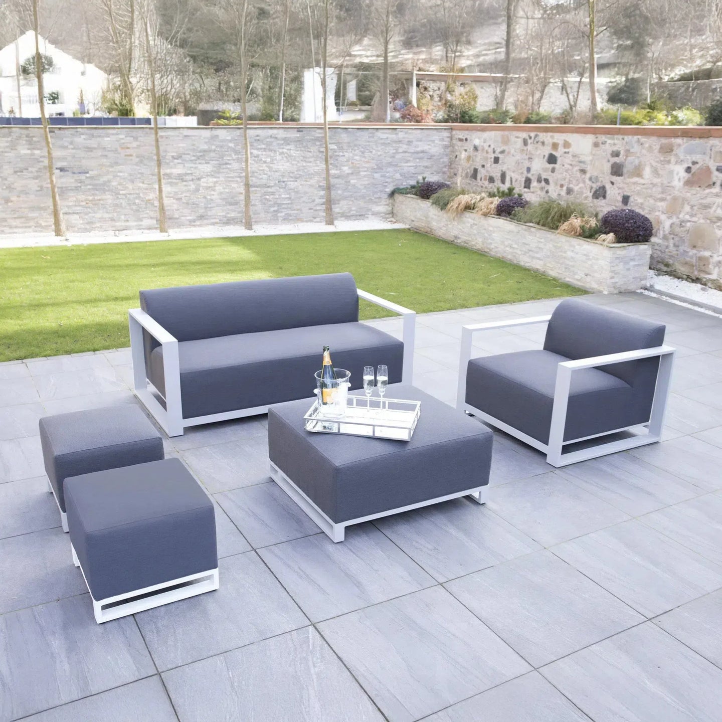 Riviera Outdoor Garden Set 6 - Dark Grey