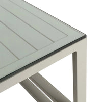 Riviera Retreat Garden Side Table - Grey Plain Glass