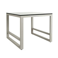 Riviera Retreat Garden Side Table - Grey Plain Glass