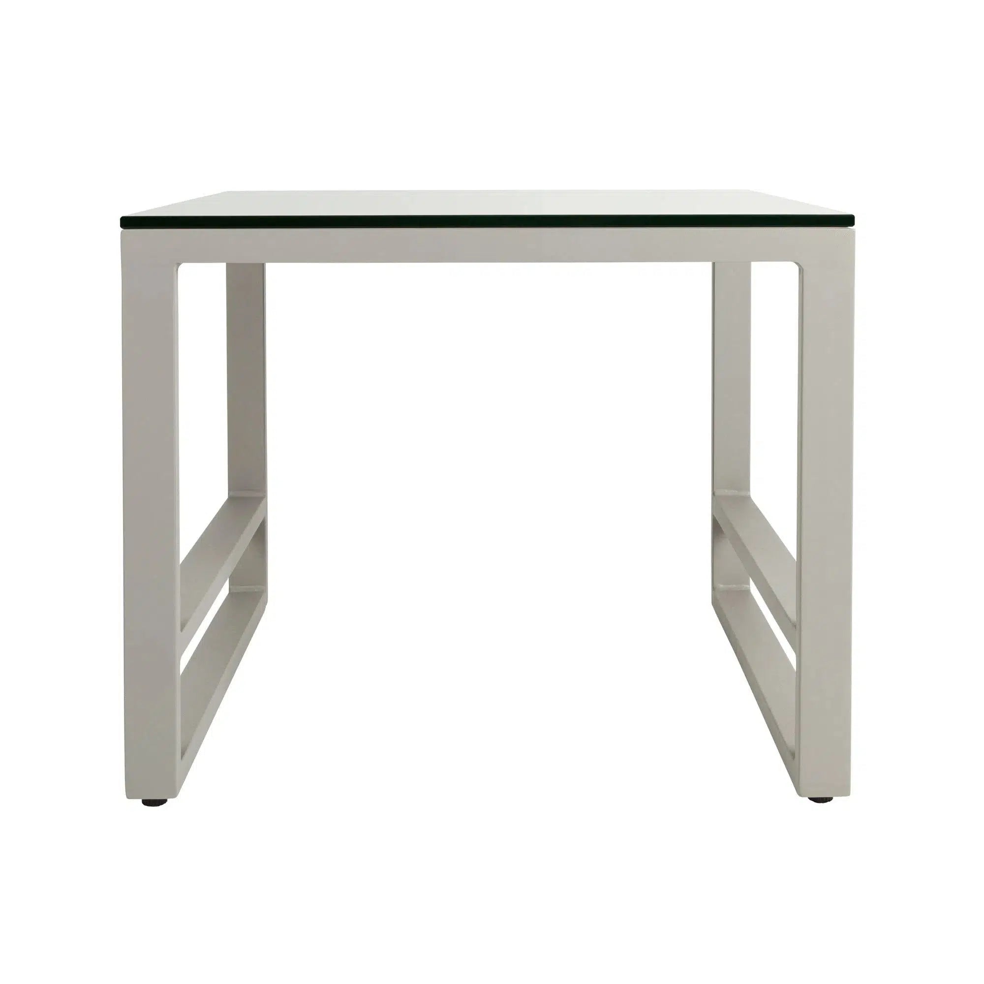 Riviera Retreat Garden Side Table - Grey Plain Glass