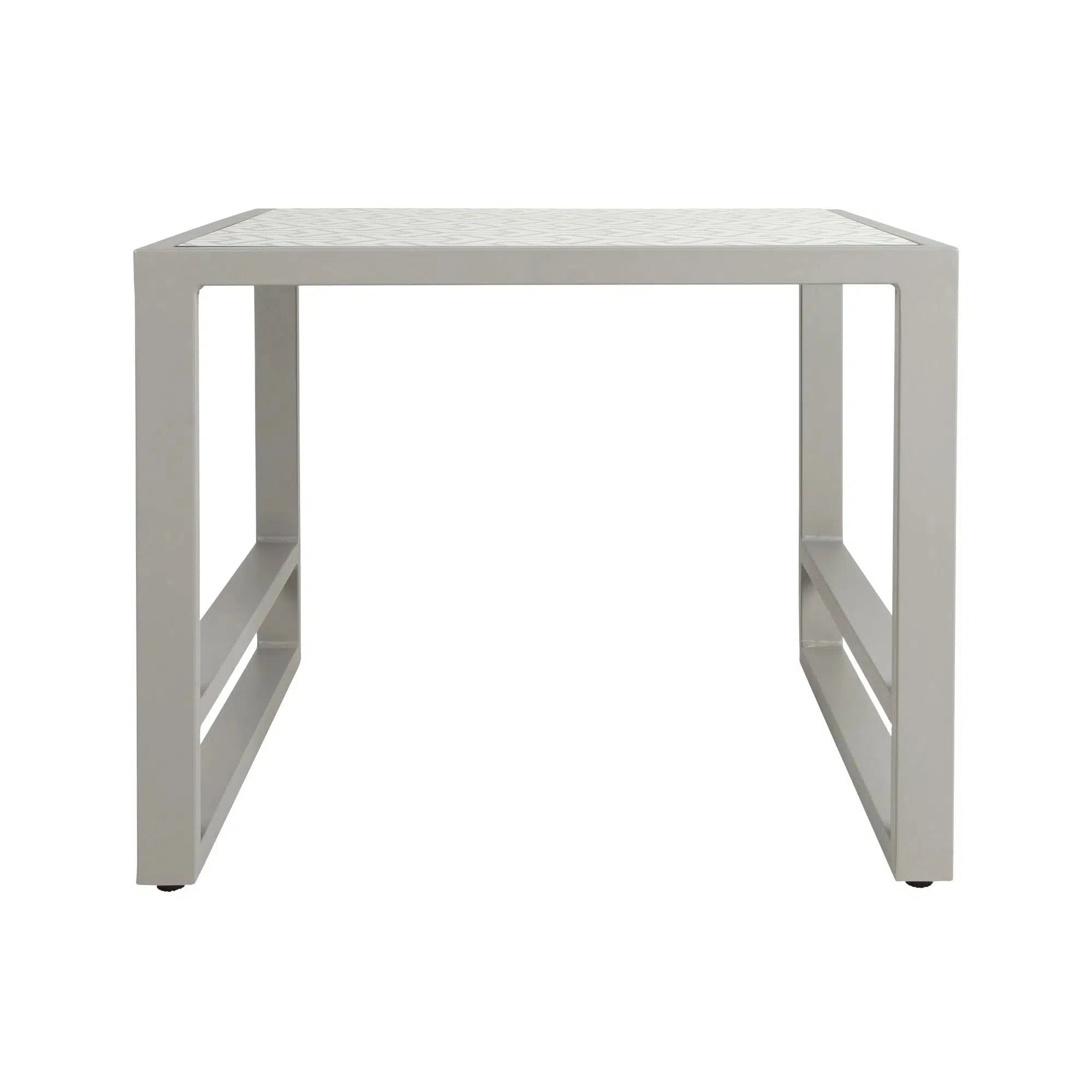 Riviera Retreat Garden Side Table - Grey Printed Glass