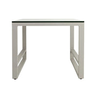 Riviera Retreat Garden Side Table - White Plain Glass