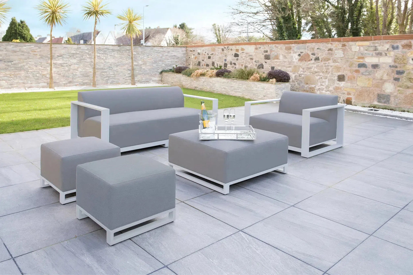 Riviera Retreat Outdoor Garden Set 6 - Light Grey