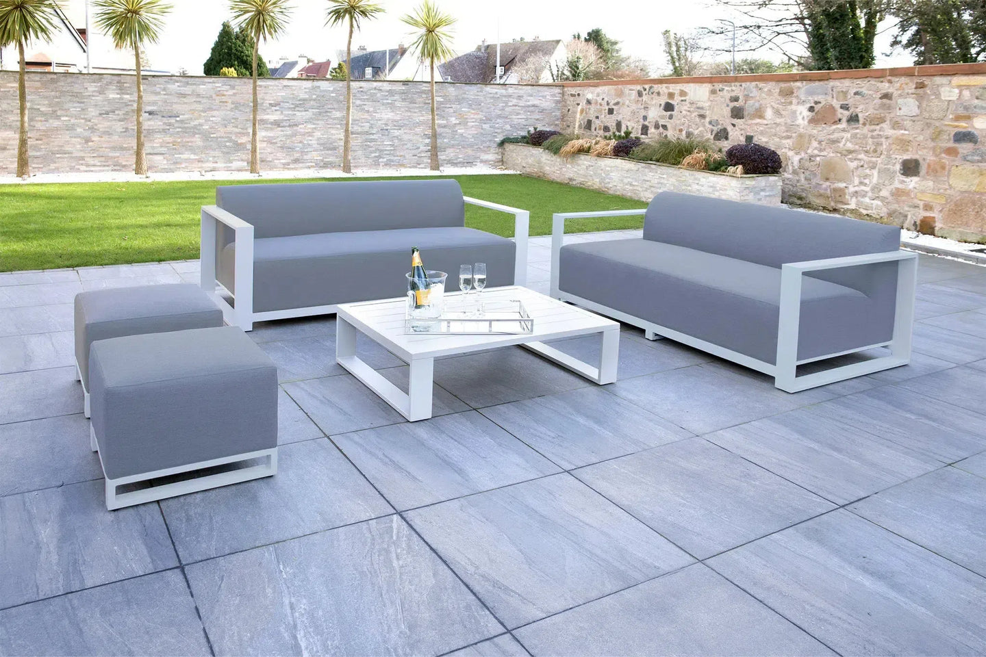 Riviera Retreat Outdoor Garden Set 7 - Light Grey