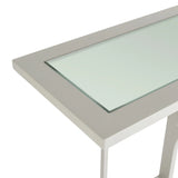 Riviera Retreat Sofa Table - Grey Plain Glass