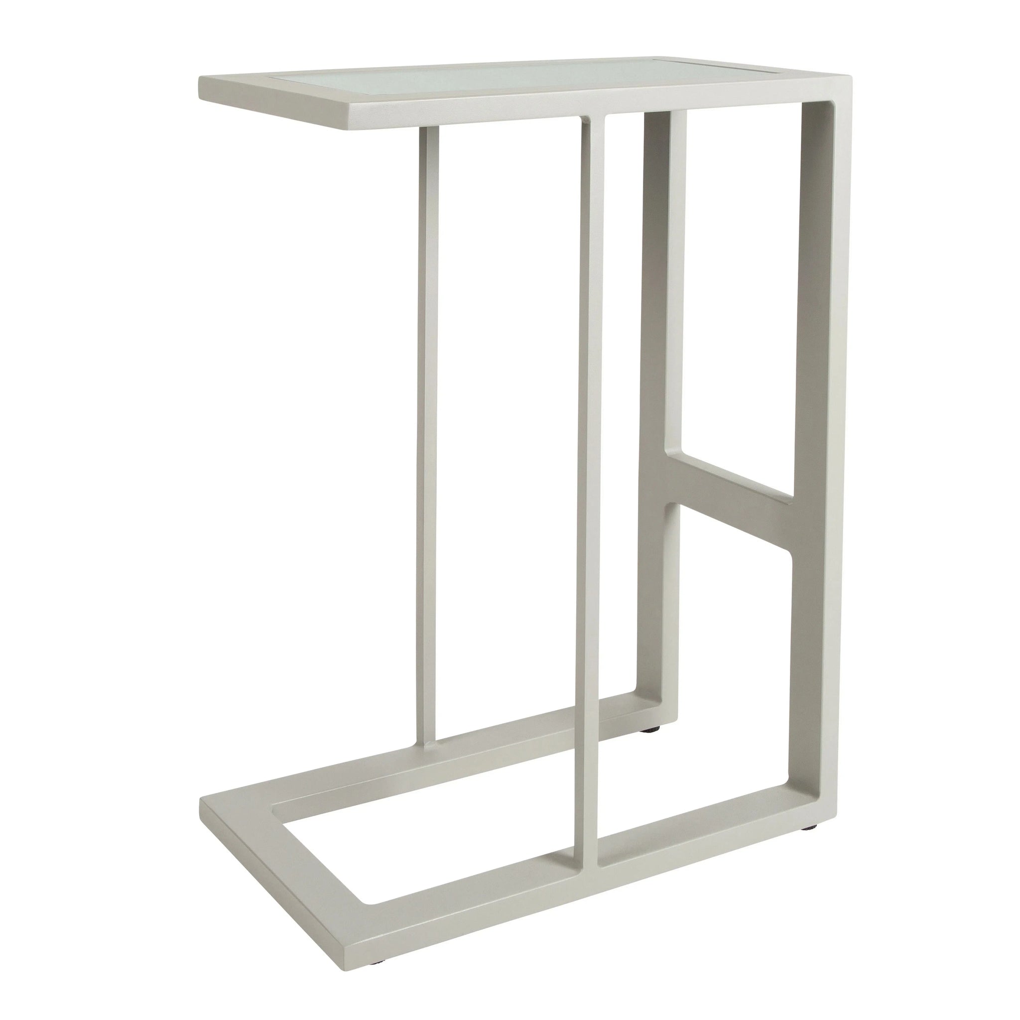 Riviera Retreat Sofa Table - Grey Plain Glass