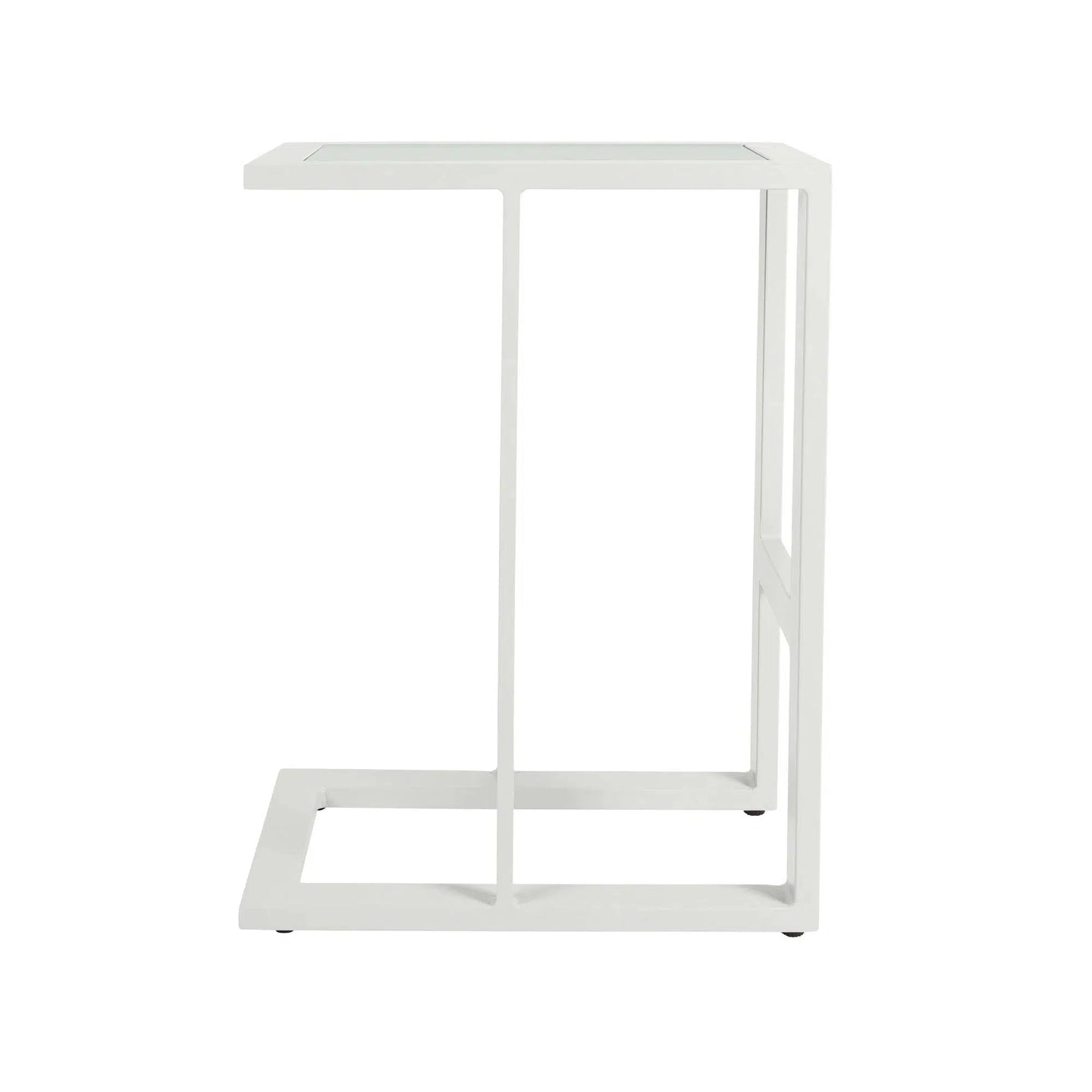 Riviera Retreat Sofa Table - White Plain Glass