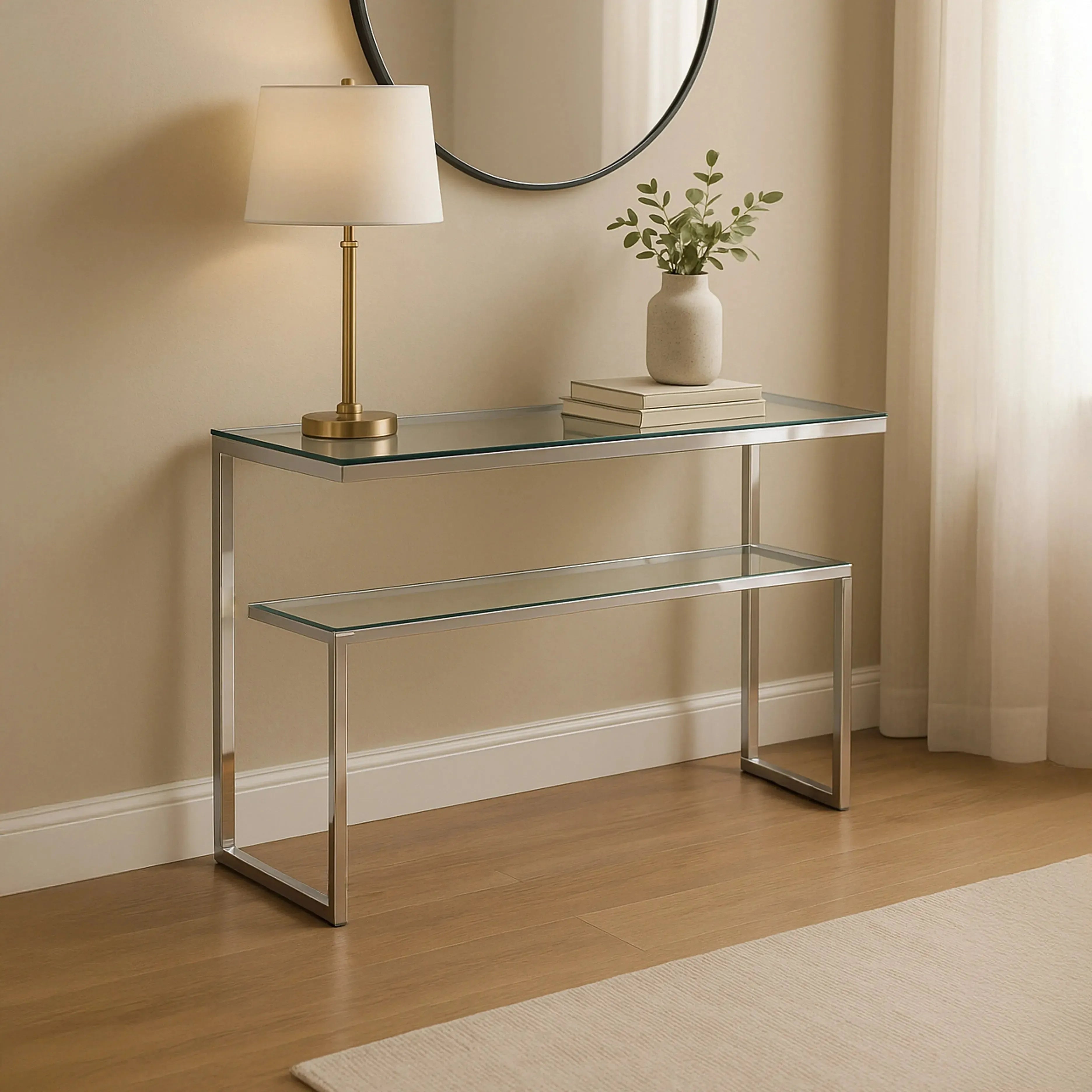 Rococo - Console Table- Shining Silver