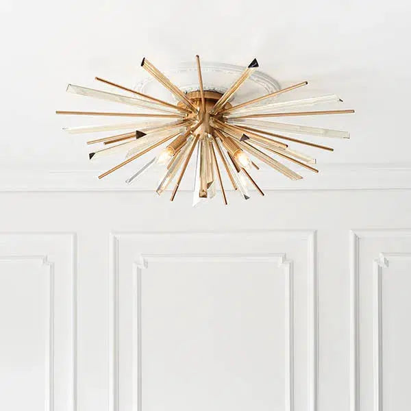 Rosa - Flush Light With Glass Shards