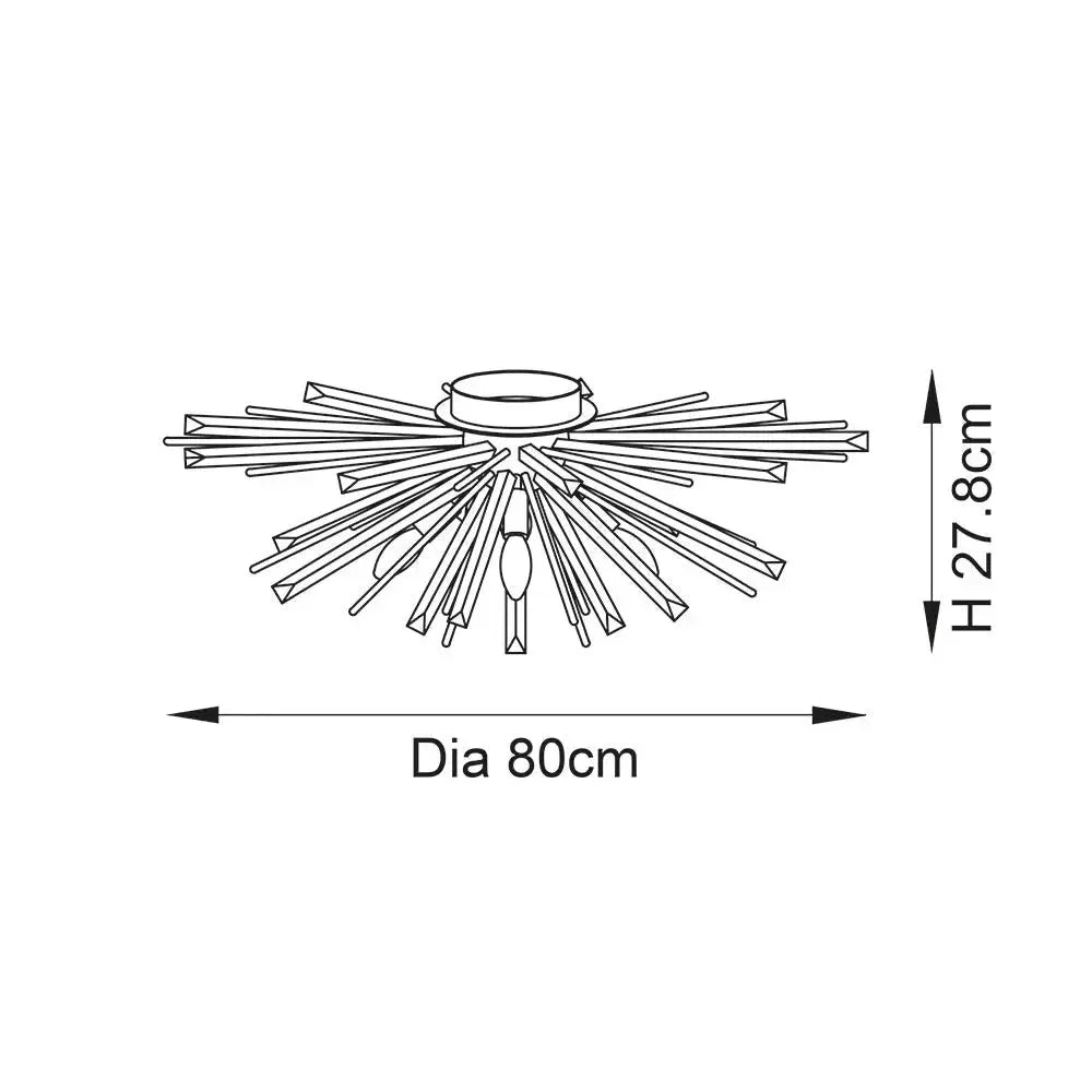 Rosa - Flush Light With Glass Shards