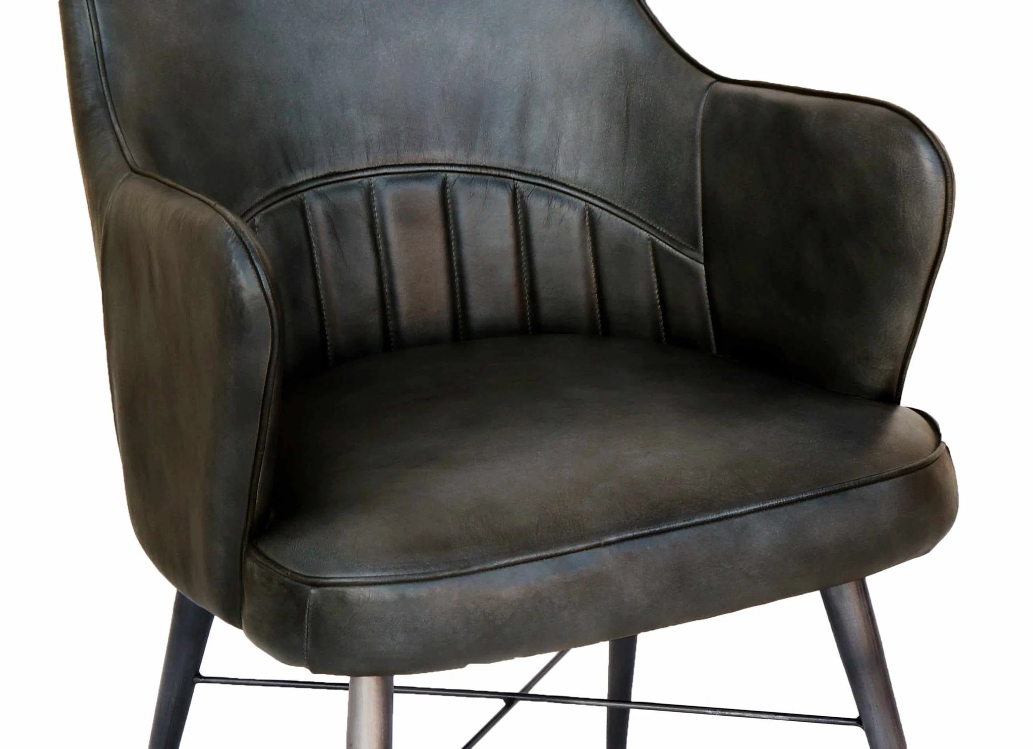 Rowan Leather Chair - Charcoal