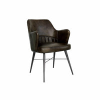 Rowan Leather Chair - Charcoal