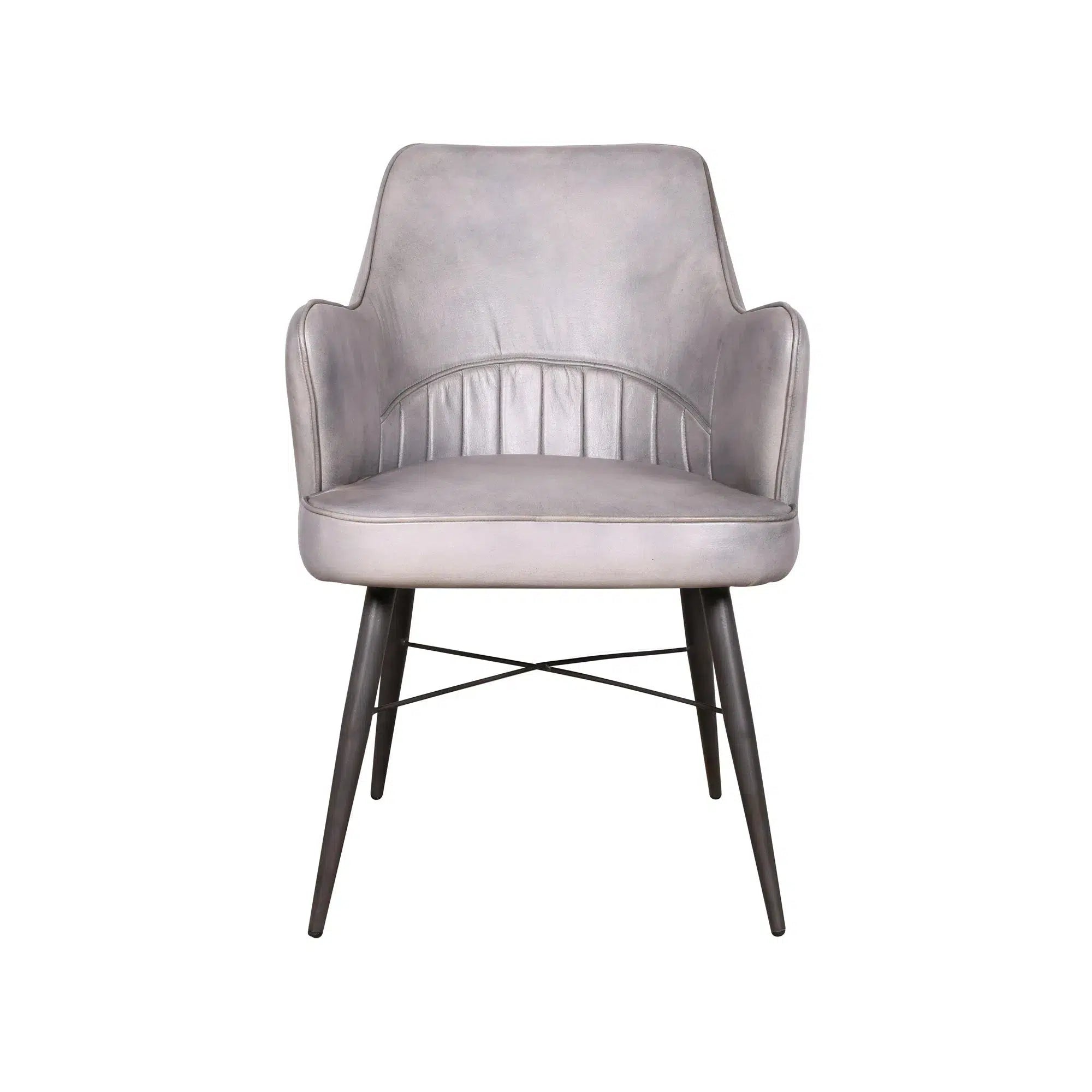 Rowan Leather Chair - Light Grey