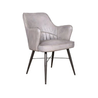 Rowan Leather Chair - Light Grey