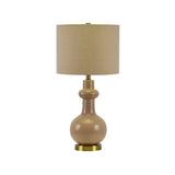 Sandshell Ceramic Lamp with Oatmeal Linen Shade