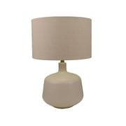 Sandshell Lamp with Oatmeal Linen Shade 1