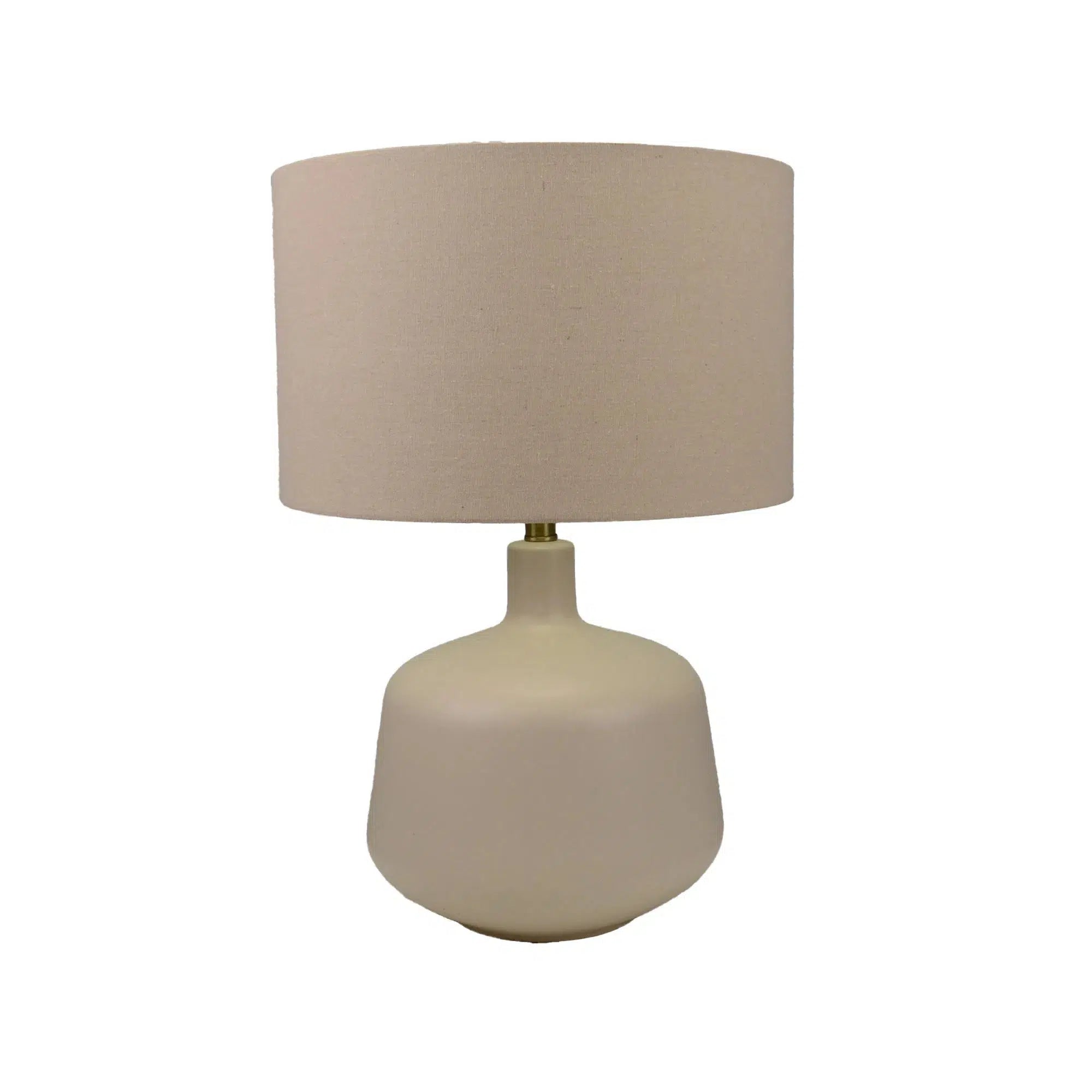 Sandshell Lamp with Oatmeal Linen Shade 1