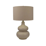 Sandshell Lamp with Oatmeal Linen Shade