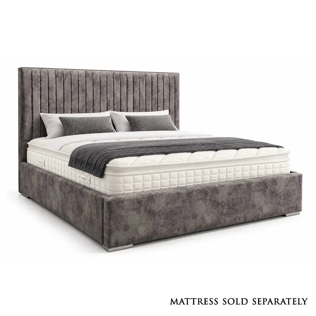 Sapphire King Size Ottoman Bed in Oakland Grey