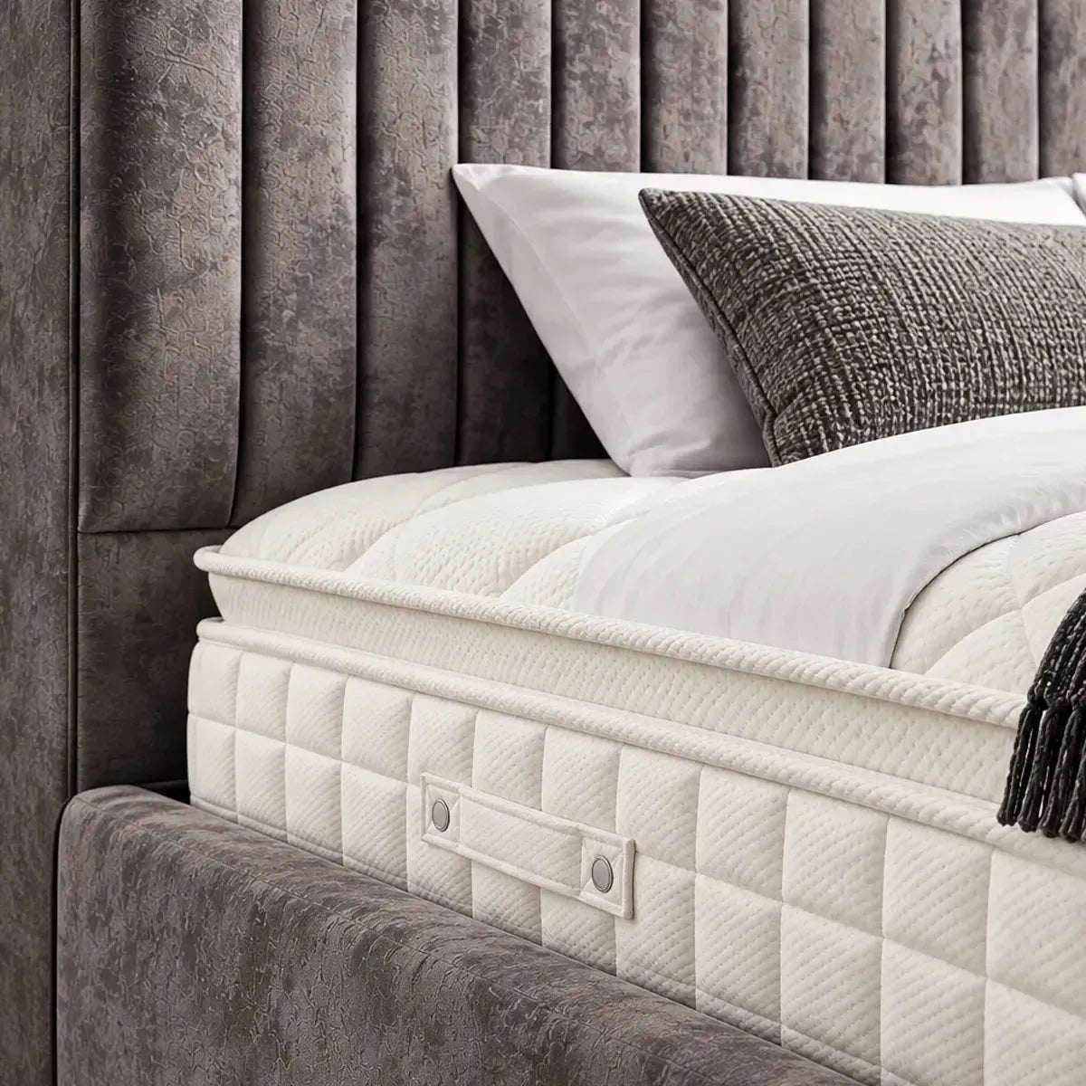 Sapphire King Size Ottoman Bed in Oakland Grey
