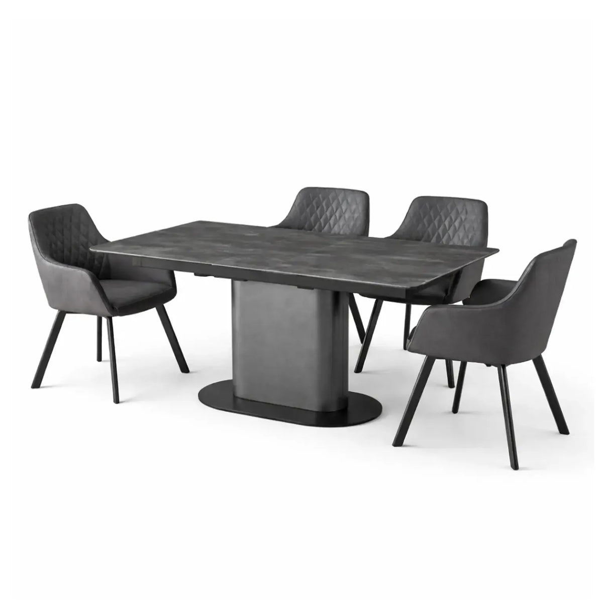 Shimmer Dining Table & 4 Sloane Dining Chairs