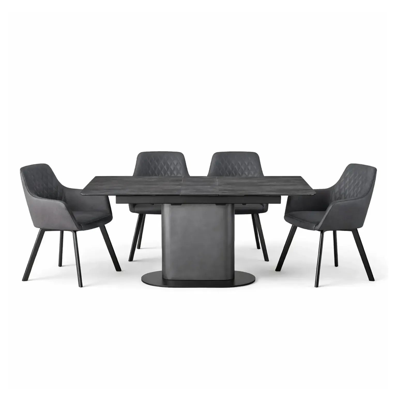Shimmer Dining Table & 4 Sloane Dining Chairs