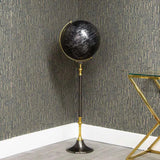 Silver, Brass and Grey Globe with Tall Base