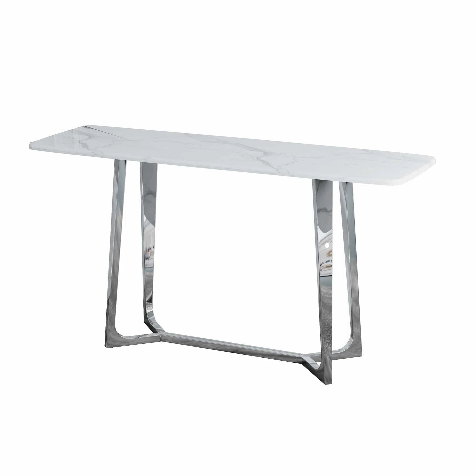 Silver and Marble Console Table