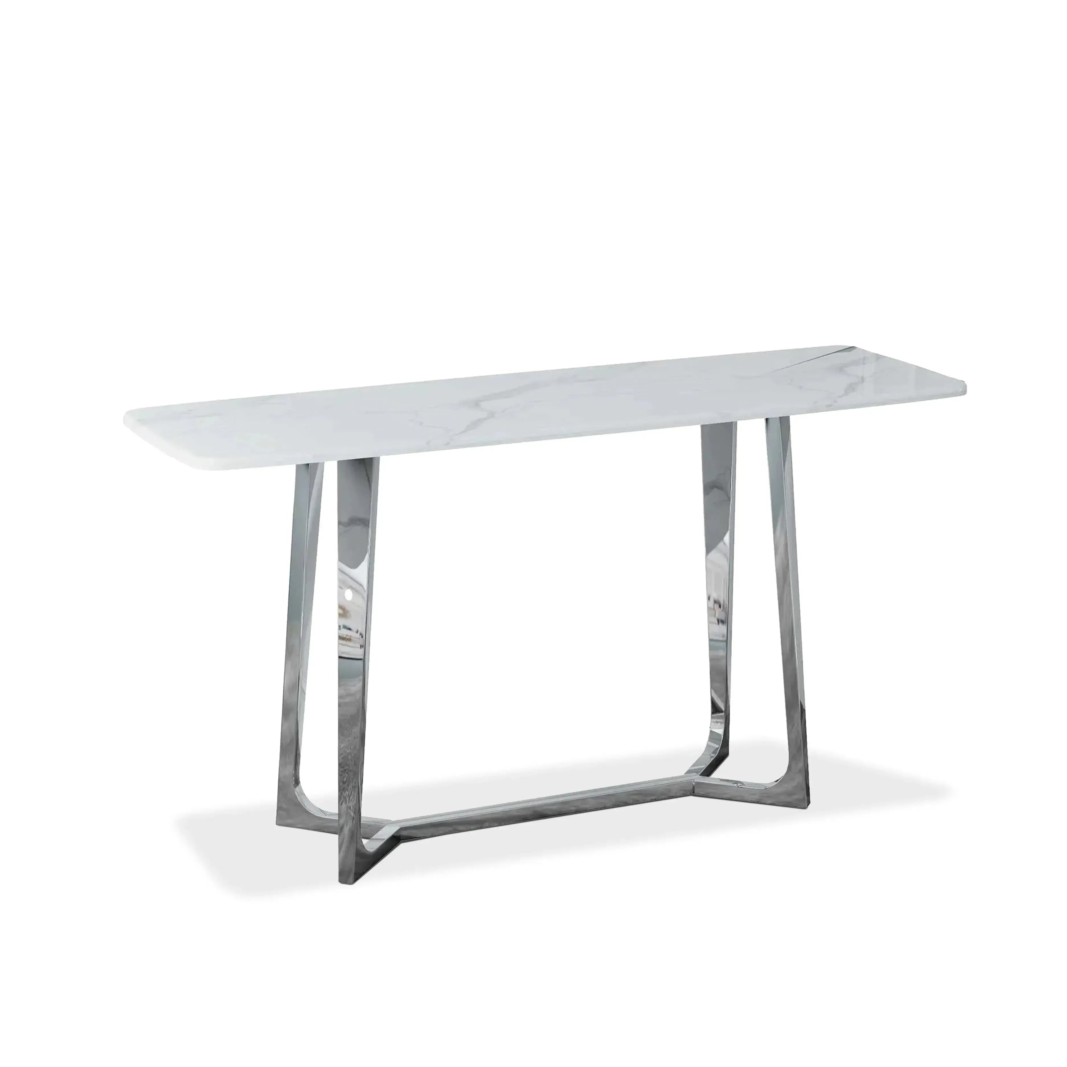 Silver and Marble Console Table