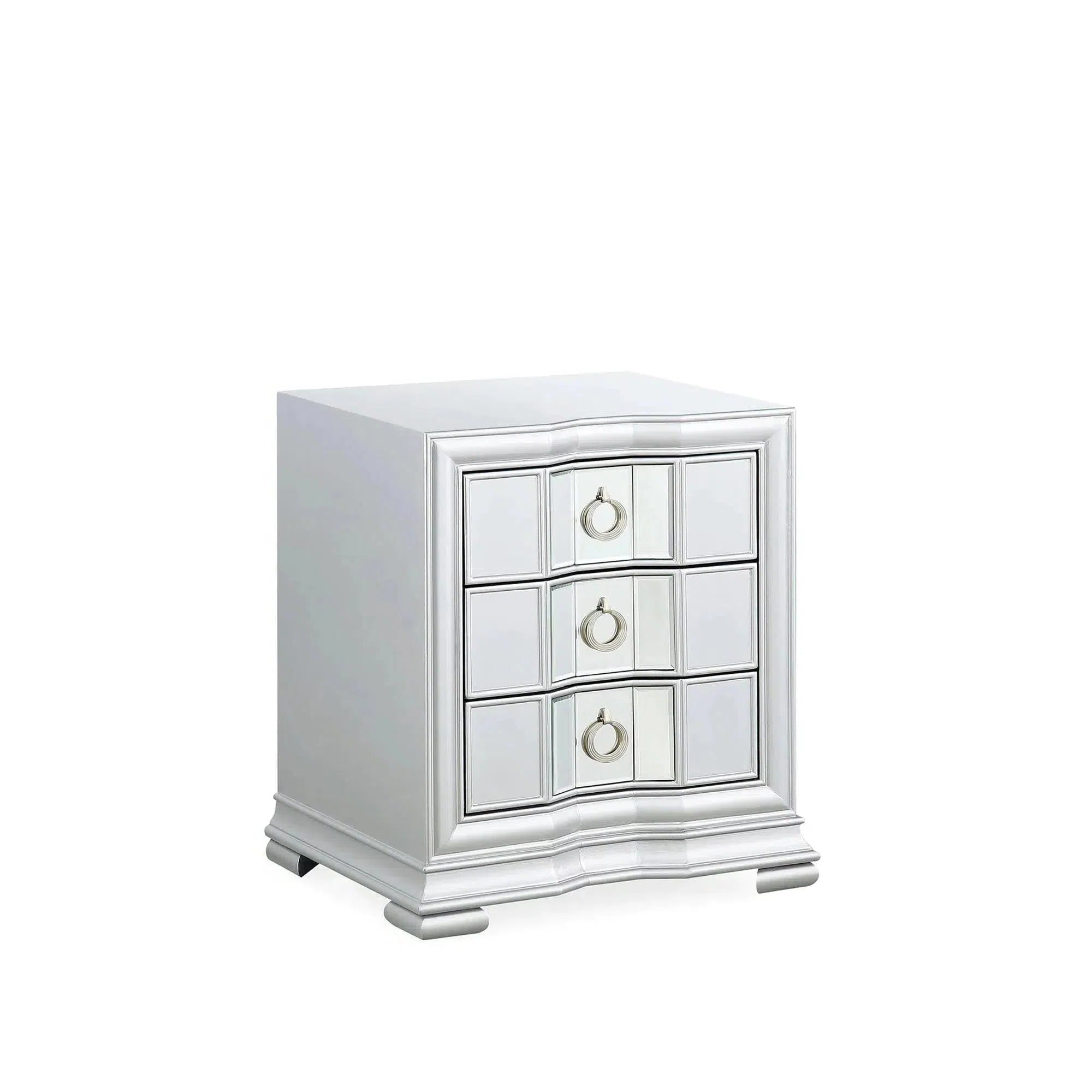 Talia - 3 Drawer Bedside (Silver)