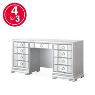 Talia - 9 Drawer Dressing Table (Silver)