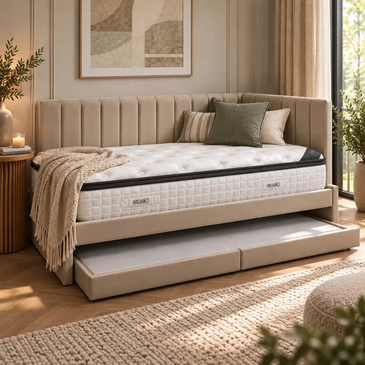 Tammy Single Guest Bed in Plush Cream
