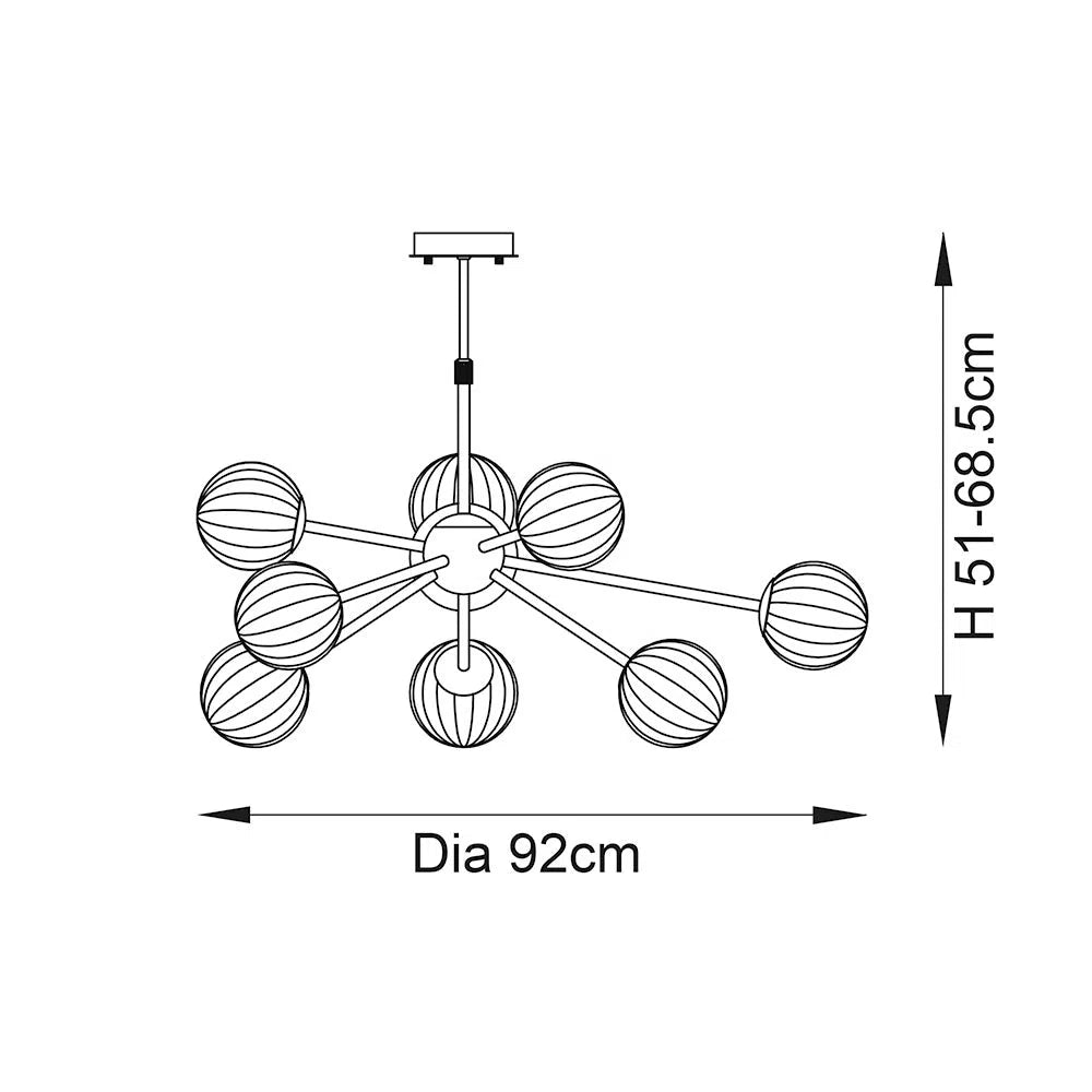 Theodore - 9 Light Pendant