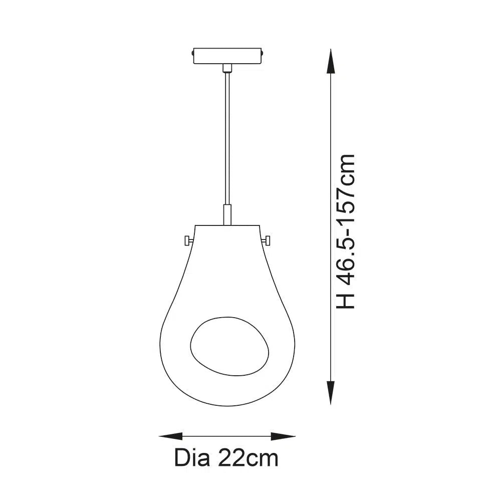 Tropez - Medium Glass Pendant
