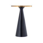 Two Tone Side Table with White Marble Top