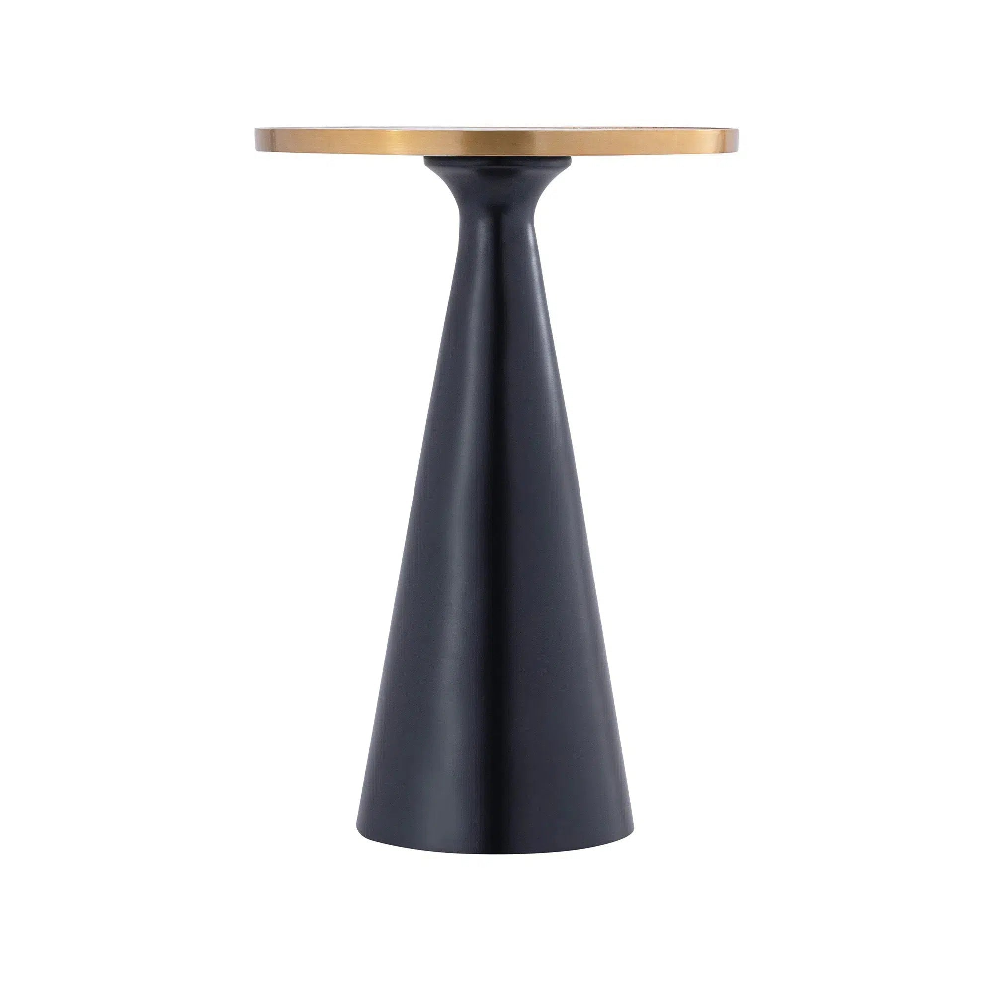 Two Tone Side Table with White Marble Top