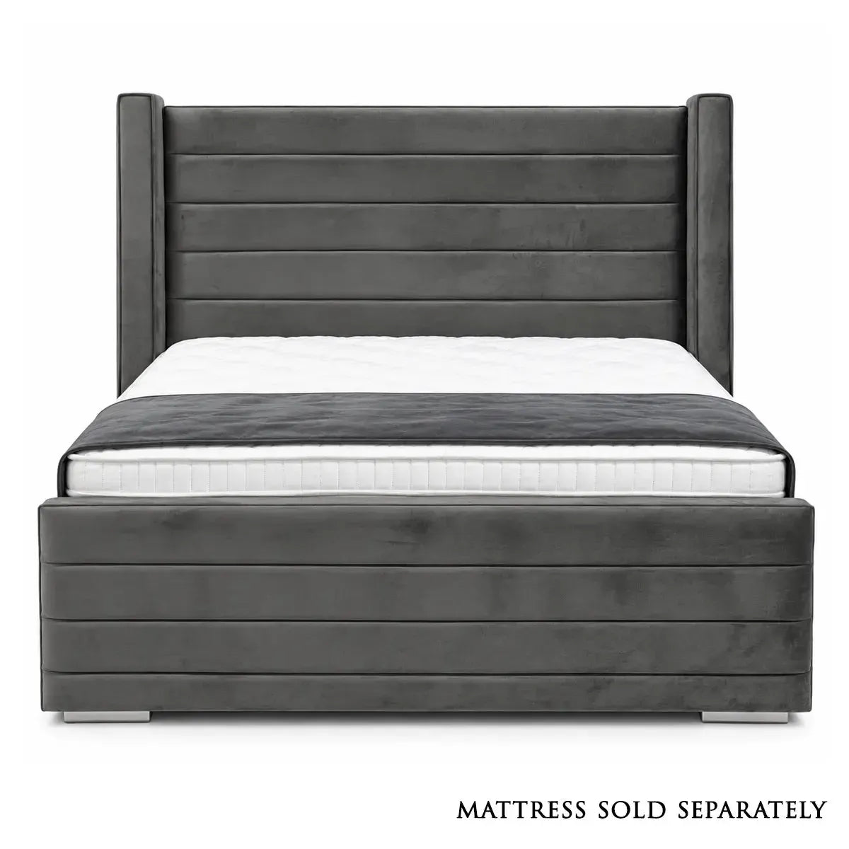 Vegas Double Bed in Plush Grey