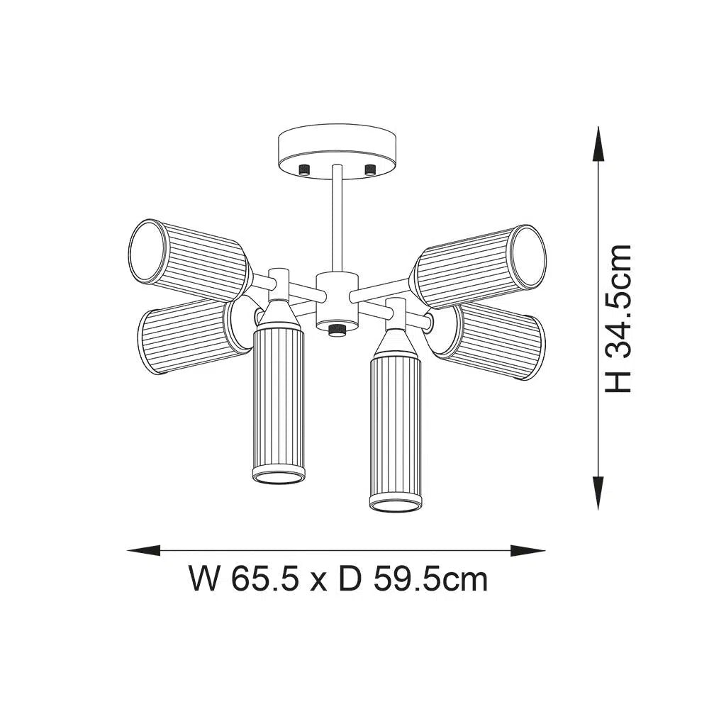 Venus - 6 Light Semi-Flush