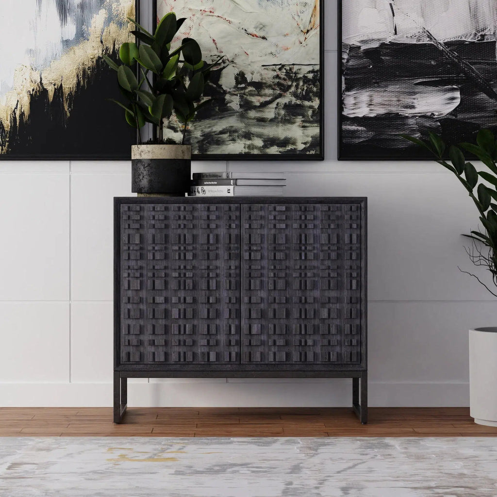 Villa 2 Door Modern Black Wooden Sideboard