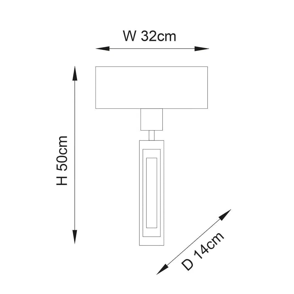 Violeta - Flat Panel Wall Light With Mink Shade