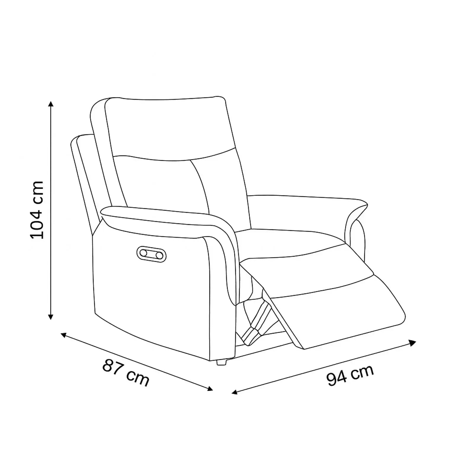 Waverley - 1 Seater Power Recliner - Dark Grey