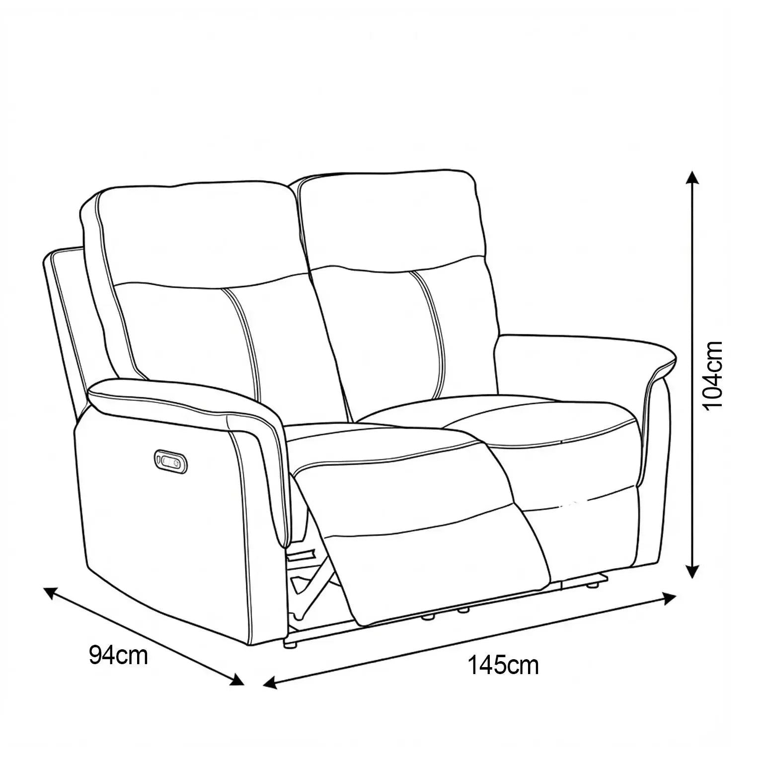 Waverly - 2 Seater Power Recliner - Dark Grey