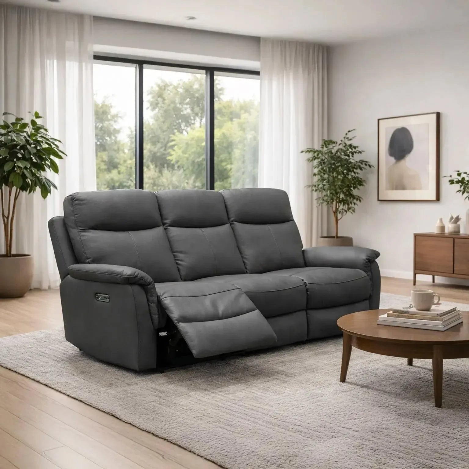 Waverly - 3 Seater Power Recliner - Dark Grey