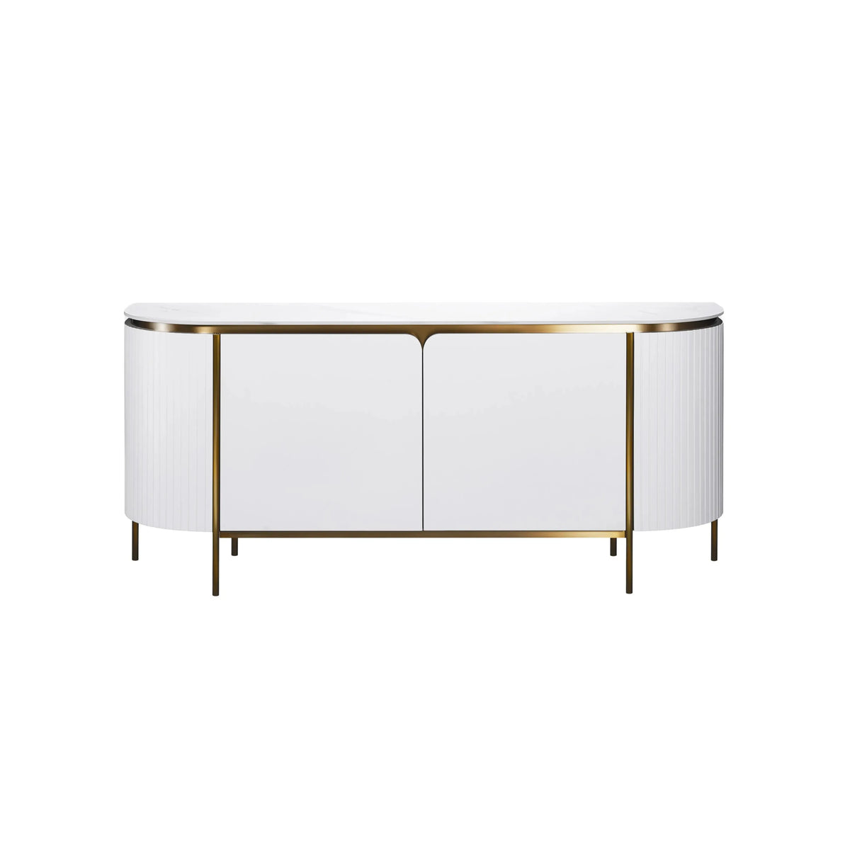 White 4 Door Sideboard with White Slate Top
