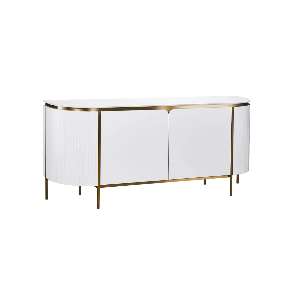 White 4 Door Sideboard with White Slate Top
