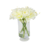 White Artificial Amaryllis Arrangement in Hurricane Vase