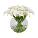 White Artificial Calla Lily Arrangement in Global Vase - Large