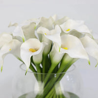 White Artificial Calla Lily Arrangement in Global Vase - Large