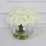 White Artificial Lisianthus Arrangement in Global Vase - Large