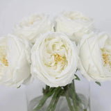 White Artificial Rose Arrangement in Cylindrical Vase - Large